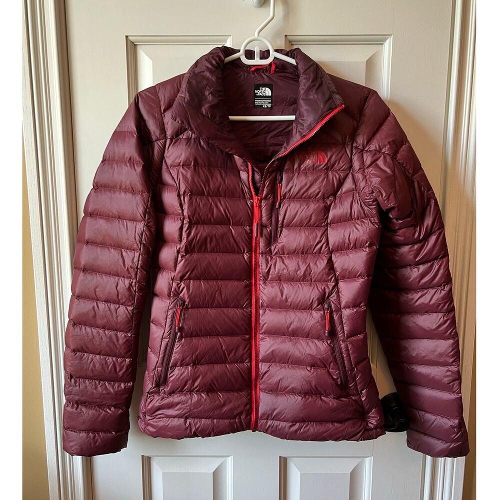 The North Face Women's Morph Goose Down Puffer Jacket Coat Maroon / Red Sz XS